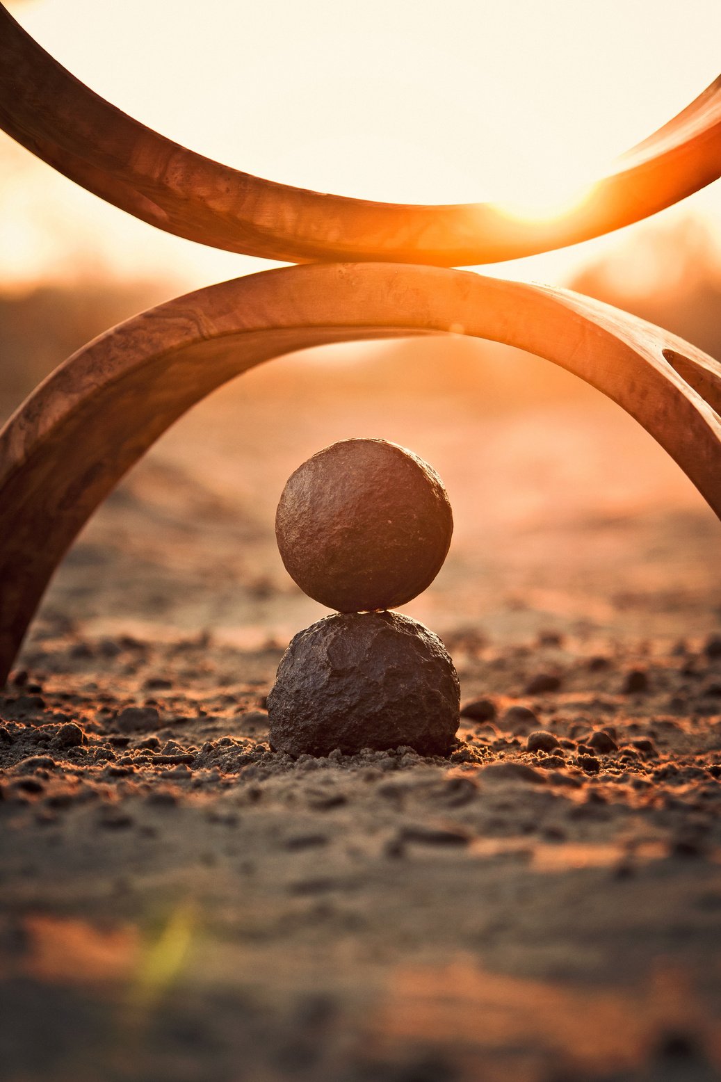 Balanced Rocks in Nature Background